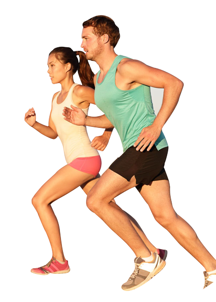 Man and Woman Running